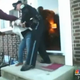 Michael Gaymon begs a police officer not to arrest his daughter, Sanshuray Purnell, in Collingdale, Pa., Feb. 22.
NBC 10